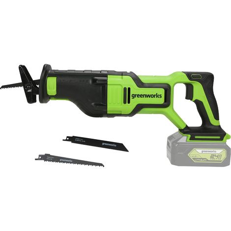 Greenworks GD24RS Sega a Gattuccio Batteria con Motore Brushless, 2700 Colpi/min., Lunghezza Corsa 28mm, SENZA Batteria 24V e Caricabatterie, Garanzia 3 Anni (1/4)