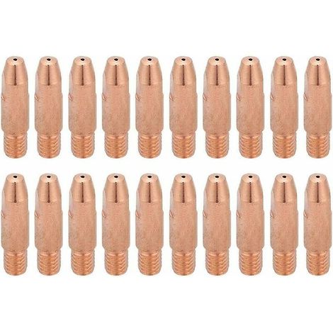 20 Pcs Plasma Consommable Buse De Coupe Pointe De Contact En Cuivre M6 Pour Binzel 24kd Mig/mag Torche De Soudage 0.8mm (1/4)