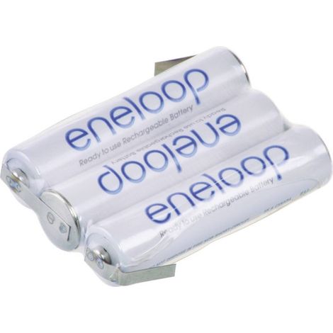 Pacco batteria 3x Ministilo (AAA) Panasonic eneloop Reihe F1x3 linguette a saldare a Z NiMH 3.6 V 750 mAh