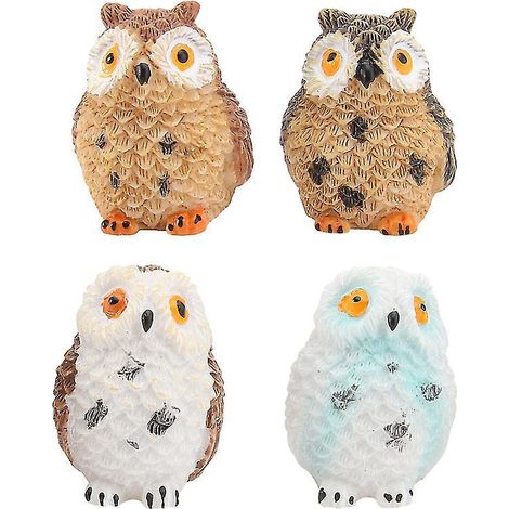 Lot de 4 hiboux en résine (1/3)
