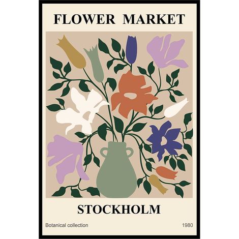 Affiche encadrée bouquet stockholm vintage (1/5)