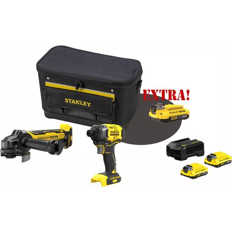 Kit Avvitatore ad impulsi a batteria 18V V20 SFMCF810B + Smerigliatrice a batteria 18V V20 Brushless SFMCG700B + Set energia + EXTRA OMAGGI FATMAXB. STANLEYB.