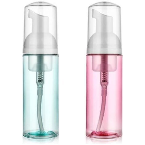 Lot de 2 flacons pompe à mousse, 50 ml, distributeur de savon mousse petit format, transparent-AquaForge (1/4)