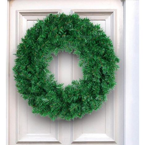 Couronne de Noël artificielle pour porte d'entrée, 50 cm, couronnes simples pour couronnes de Noël DIY pour couronnes de Noël (1/5)