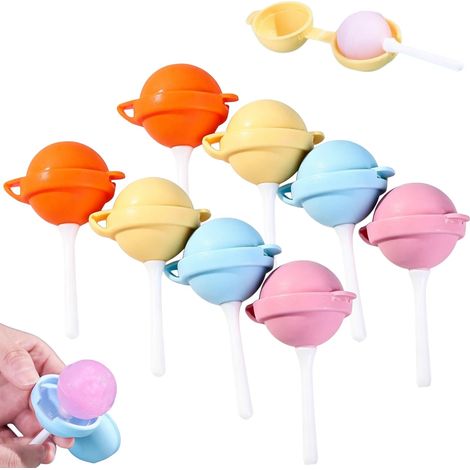 Moule à glace en silicone façon sucette – Nouveau moule amusant pour glaces sur bâtonnet style sucette 2026 (lot de 8) (1/5)