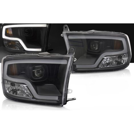 Paire de feux phares Dodge Ram de 2009 a 2018 Tube light Noir-41306196 (1/3)