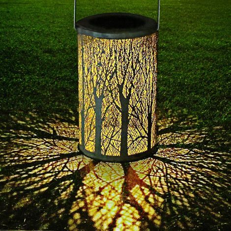 Solar-Gartenlaterne für den Außenbereich, wasserdicht, kabellos und wiederaufladbar – Weiß (1/5)