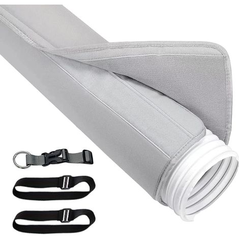 Isolateur portable pour tuyau de climatisation - Protection UV, sangles flexibles et réglables Isolateur enveloppant pour tuyau de climatisation Utilisation à la maison, en appartement, au bureau ou (1/5)