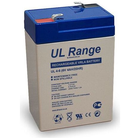 Batterie Plomb Etanche - Ultracell NP4-6 / UL4-6 - 6V 4Ah