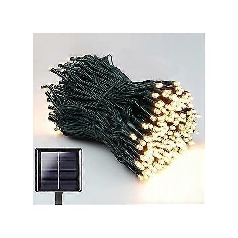 Solar-Lichterkette für den Außenbereich – 22 m lange, wasserdichte Solar-Weihnachtsbeleuchtung mit 200 LEDs und 8 Beleuchtungsmodi. Dekorative Lichterkette für Garten, Terrasse, Zaun und Weihnachten.
