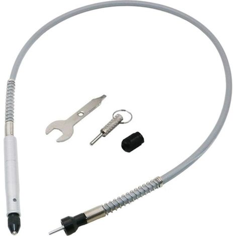 1/8 '(3.175 Mm) Arbre Flexible Adaptateur De Fixation, Flexible, Câble D'extension De Perceuse Mandrin Pour Dremel Et Compatible Meuleuse Outil Avec Clé, Argent (1/5)