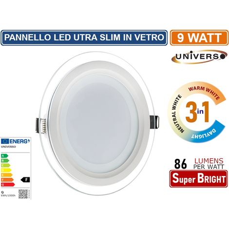 FARETTO AD INCASSO LED VETRO DI FORMA ROTONDO DA 6W 9W 12W 24W UNIVERSO 18W 220V 9W (1/3)