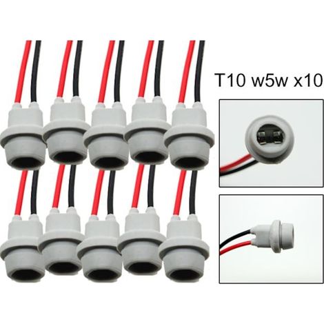 Connecteurs/douille LED/halogène T10 W5W, lot de 10 souples (1/3)