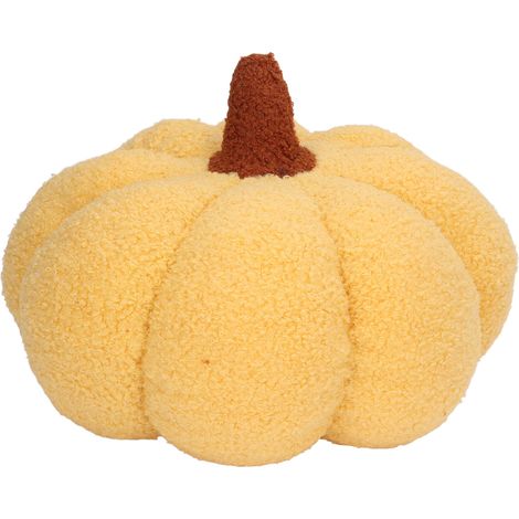 Peluche Citrouille Douce et Moelleuse, Coussin Citrouille Mignon et Original pour Décoration Intérieure Halloween, Noël et Maison Jaune (1/5)