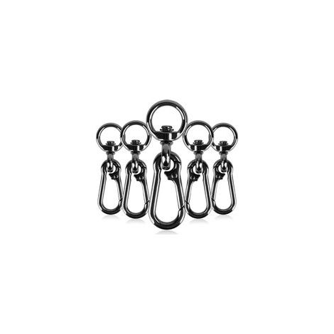6pcs Mousqueton Pivotant, 360°Mousqueton Laisse Chien avec Porte Clé, Métal Pivotant Keychain pour Alpinisme , pêche, extérieur, Porte-clés
