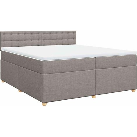 Boxspringbett mit Matratze Taupe 200x200 cm Stoff vidaXL (1/5)