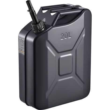 VEVOR Kraftstoffkanister Metall 20 L, Benzinkanister mit Ausgießer & Komfortgriff, 6 L/min Durchflussrate, Auslaufsicherer & Korrosionsbeständiger, Ideal für Autos, Motorräder, ATVs & UTVs, Schwarz