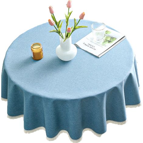 Tablecloth Ronde - Polyester 100 % - Imperméable - Pour Intérieur Et Extérieur - Diamètre 60 70 90 108 120 Pouces (1/5)