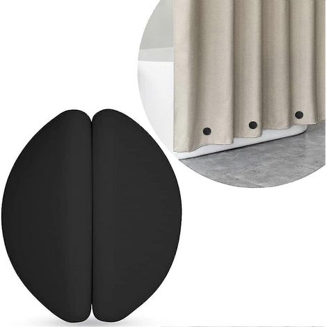 Poids pour rideau de douche empêchant le rideau de se soulever. Aimants pour accessoires de rideau de douche, noir. (1/5)
