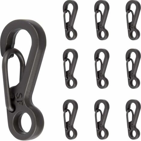 10er-Pack Mini-Aluminium-Karabiner zur Befestigung von Ausrüstung, Schwarz, 10er-Pack