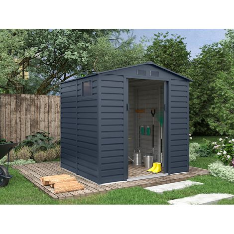 Abri de jardin métal en acier galvanisé - Anthracite - 4,15 m² - ADELMO (1/4)
