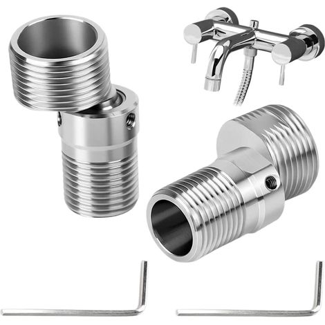 Pied coudé réglable à 360 °, adaptateur de robinet de douche, longueur réglable, pied courbé en acier inoxydable, connecteur S pour cuisine et salle de bain (1/5)