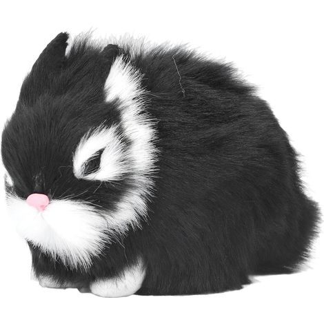 Lapin en Peluche Miniature - Matériau Souple et Durable - Décoration de Table Noire (1/5)