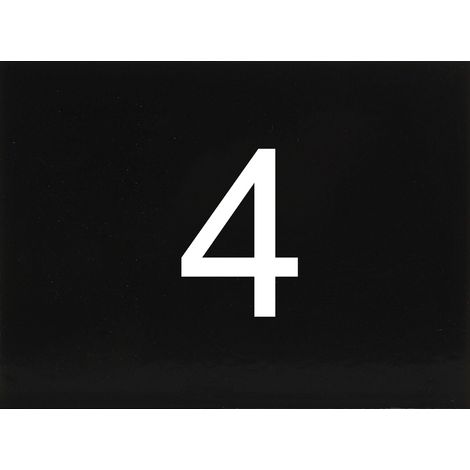 Nummernschild selbstklebend, 40 x 30 mm, Type 4, Kunststoff schwarz glänzend