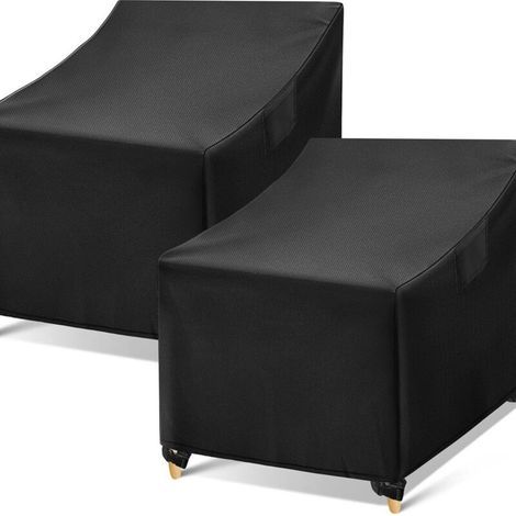 Wasserdichte Schutzhülle für Gartenstühle, schwarz, aus strapazierfähigem Rattan, 2er-Set (120 x 65 x 65 cm)