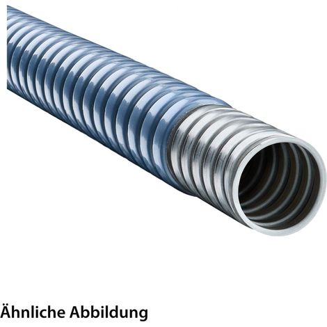 FLEXA SPR-PU Metallschutzschlauch mit PUR Mantel - FWP-PUR 14, AD 14,0mm, ID 10,0mm eingehaktes Profil, Mindestbiegeradius bewegt 95,0mm - 1 Meter