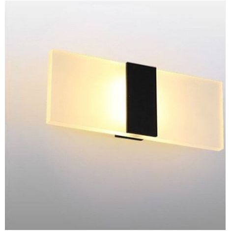 12W Indoor Wall Light Warm Brushed Black Light AC 85-265 (V), Modern Acrylic Light for Hallway, Bedroom, Staircase, Decorative Lighting Lamp Size: (1/5)