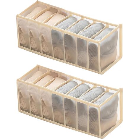 Organisateur de Tiroir Pliable,Boîte de Rangement Vetement,Boîte de Rangement Pliables,Rangement Tiroir Pour Chaussettes, sous-vêtements, culottes(2 pièces)