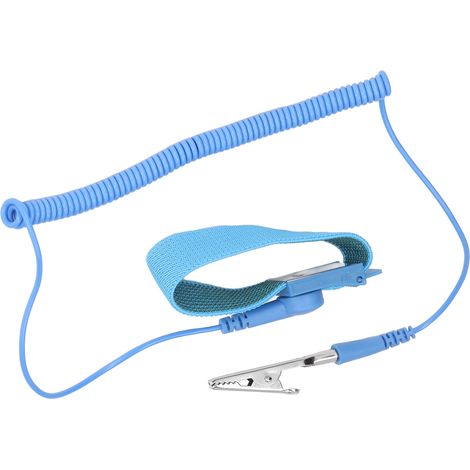 Bracelet antistatique réglable réutilisable, bande ESD pour équipement électronique, bleu (1/5)
