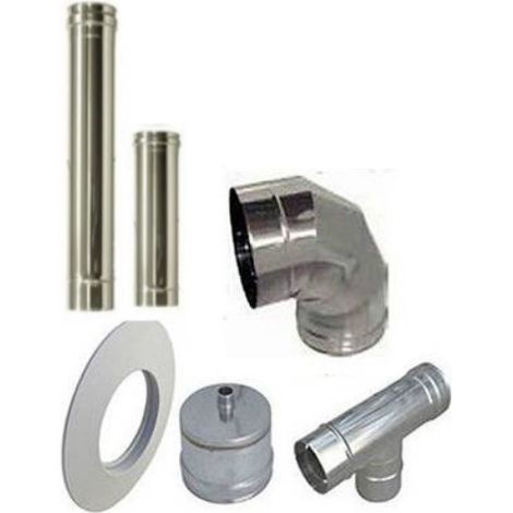 EUROPROFIL Kit facile installazione stufa a pellet tubi 80 mm in acciaio inox 316