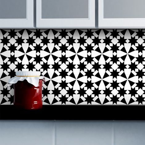 Sticker Mural Carrelage adhésif Cuisine Salle de Bain - 9 STICKERS CARRELAGES ORIENTAL MEMPHIS - 9stickers10x10cm (1/5)