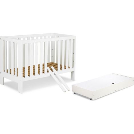 Lit bébé 120x60cm avec tiroir couleur Blanc AMELIE Lit à barreaux amovible (1/5)