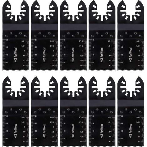 Lame Outil Multifonction Universelle Lames de Scie Oscillantes Accessoires pour Plastique Bois Métal Mou Compatible Bosch Fein Multimaster Milwaukee 10 Pièces