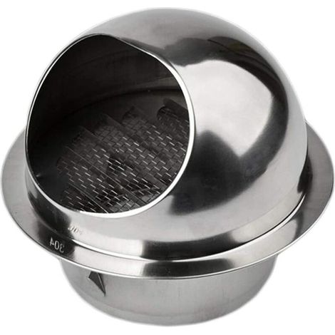 Aérateur Rond avec Grille en Acier Inoxydable Grille Ronde Couvercle de Ventilation Sortie d'évacuation Mural Bouches d'aération 100mm (1/5)