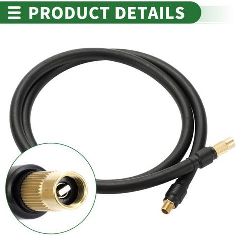 Tube de pompe à pied Rallonge Universel Gonfleur Pneus Adaptateur Valve Pneu 130cm M8X0.8 10mm Od Caoutchouc Doré (1/5)