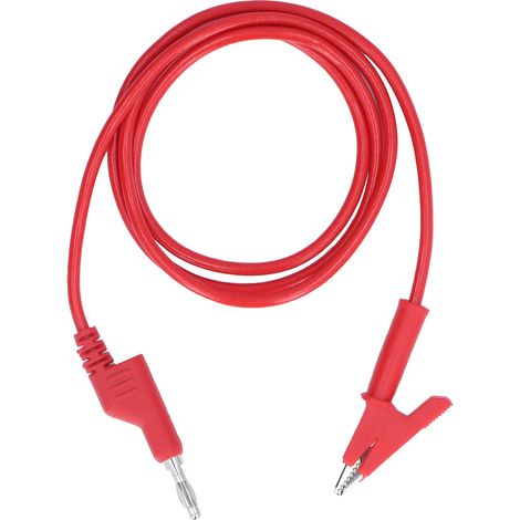 Câble de test crocodile avec fiche banane 4mm, fil flexible rouge pour diagnostic électrique, pince de mesure J.70035-1, lot de testeurs électroniques (1/5)