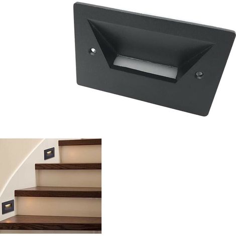 Segnapasso Led Faretto 3 W Luce Naturale Segnapassi Da Muro Scale Giardino Es49 (1/4)
