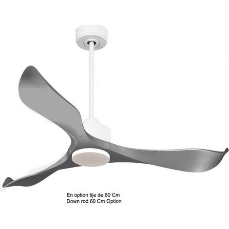Modulo Ventilateur de plafond Dc sans lumière Blanc et pales grises 25 à 40 m² KLDC4SlimP2Gr (1/5)