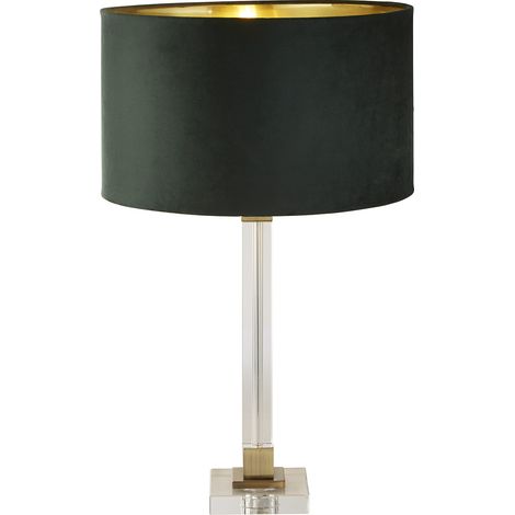 Lampada Da Scrivania Scarborough Cristallo Velluto Verde 1 Luce E27 (1/4)