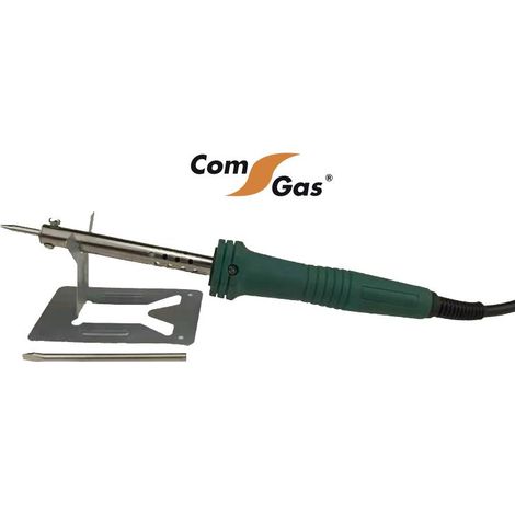comgas soldador electrico 60 w con 2 puntas y soporte clavija schuko lx1010-60