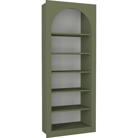 Vente-Unique – Bibliothèque kaki 6 niches – Panneau de particule mélaminé – Hauteur 180 cm, Longueur 74 cm, Profondeur 35 cm – Éco-responsable (1/4)