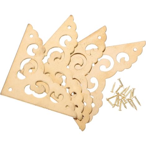 Lot de 4 protections d'angle en laiton doré pour meubles, design (1/5)