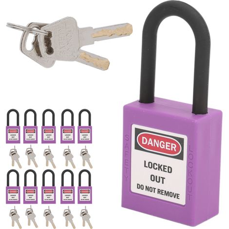 10 Cadenas de Sûreté 38mm Antidérapants pour BTP, Industries et Établissements de Santé - Haute Protection Poussière et Produits Chimiques (Violet) (1/5)