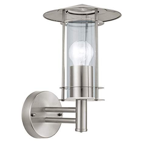 Applique Esterno Contemporanea Lisio Acciaio Argento 1 Luce E27 H30Cm (1/4)