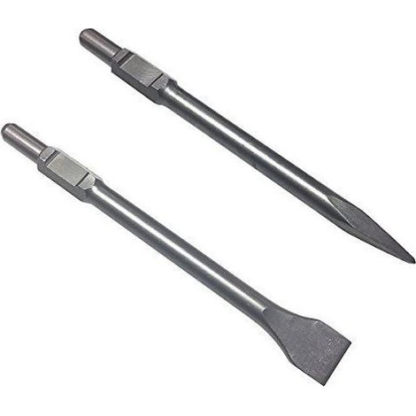 Professionnel SDS Hex Set de ciseaux 2 pièces 35, 50 x 410 mm burin plat Spat Ciseau Burin pointu emmanchement six pans 30 mm Spat pointu plat pour marteau de démolition (1/5)