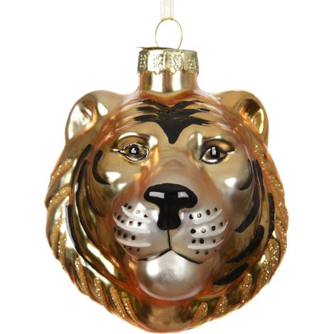 Weihnachtsanhänger Tiger glänzend - Glas